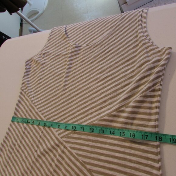Cut Loose Cotton/Linen Tan/White Striped Tank Maxi - Picture 12 of 16